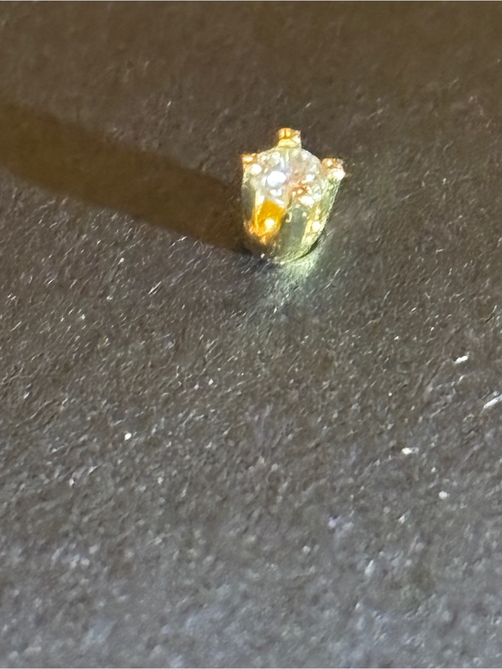 14k Gold Diamond Stud Earring - Single - Picture 4 of 6